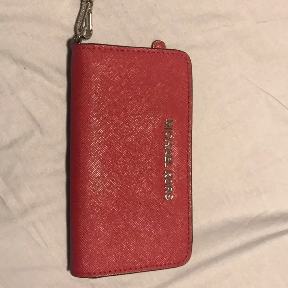 Michael Kors Red Wristlet Wallet